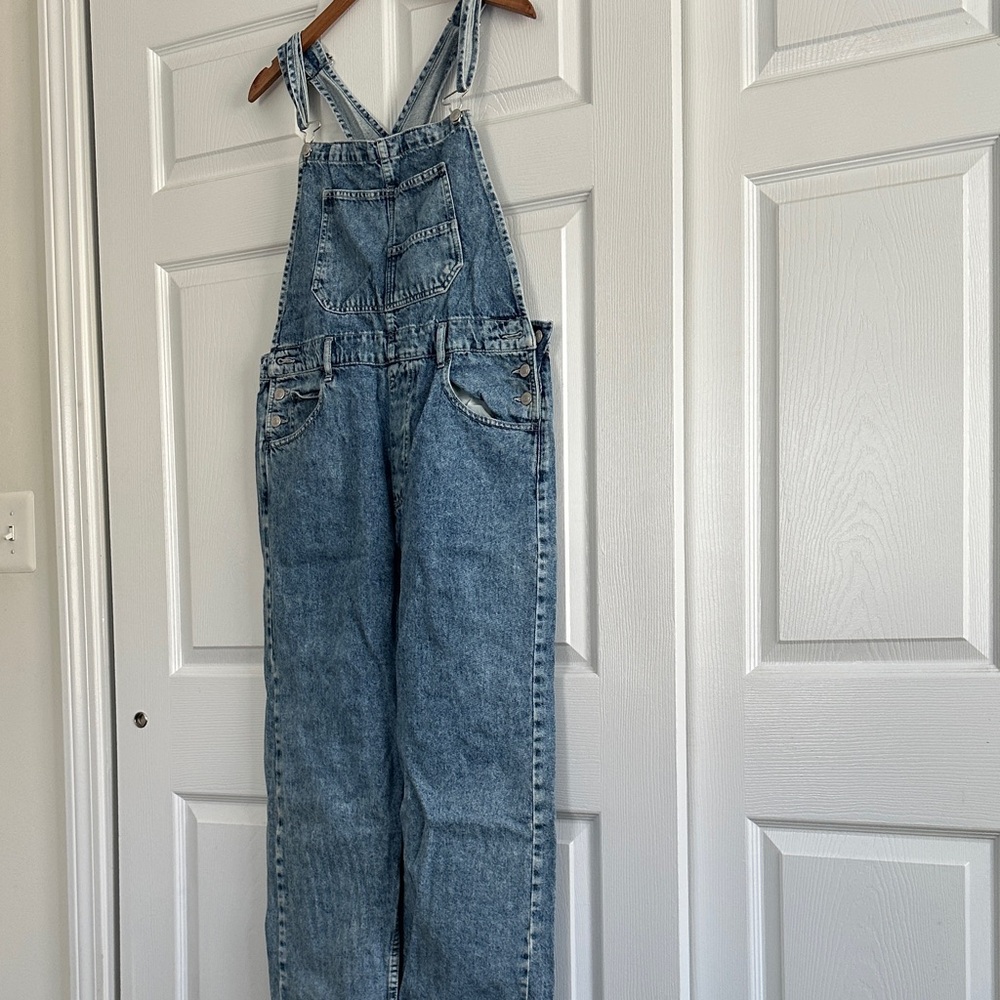 We The Free Light Blue Denim Overalls